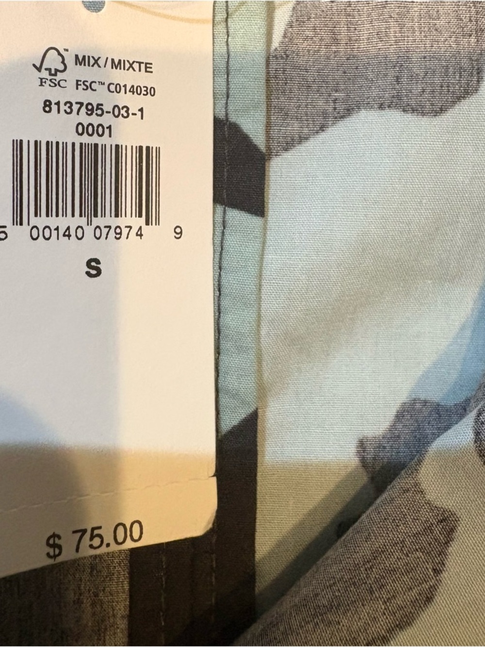 Banana Republic pintuckbPuff-Sleeve Printed Blouse size S - Picture 9 of 11